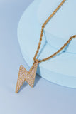 Brass Lightning Pendant Necklace 