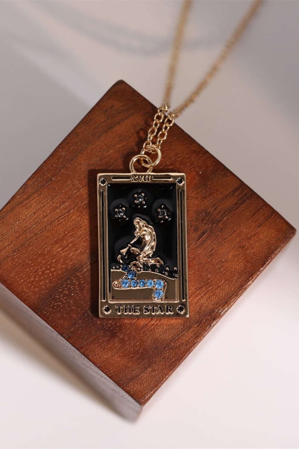 Tarot Card Pendant Stainless Steel Necklace 