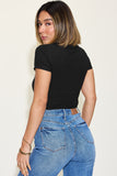 Basic Bae Full Size Ribbed Round Neck Short Sleeve T-Shirt 