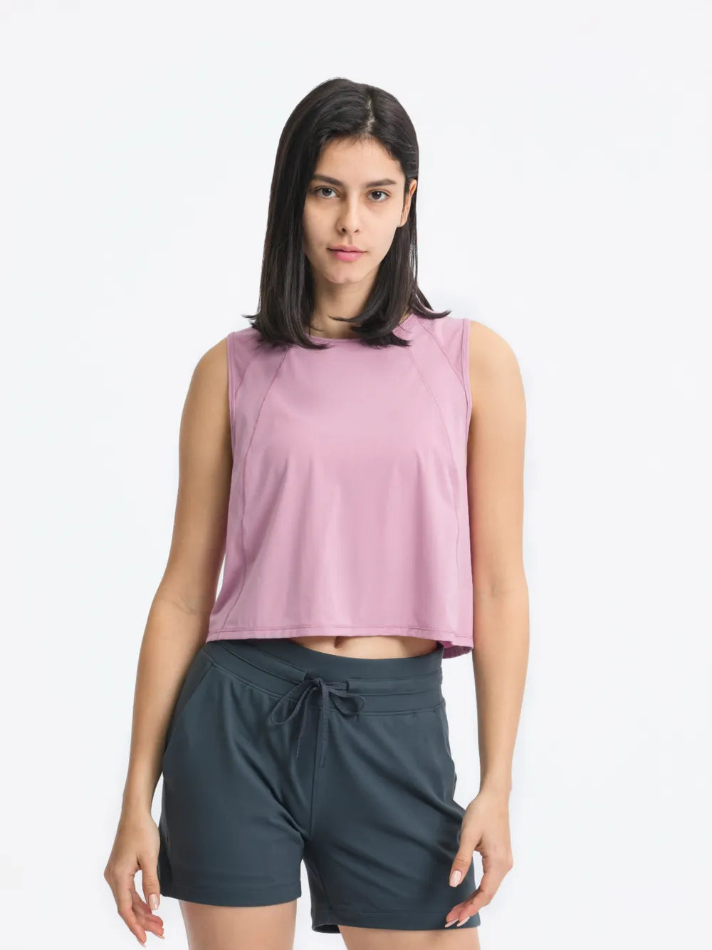Millennia Round Neck Cropped Active Tank 