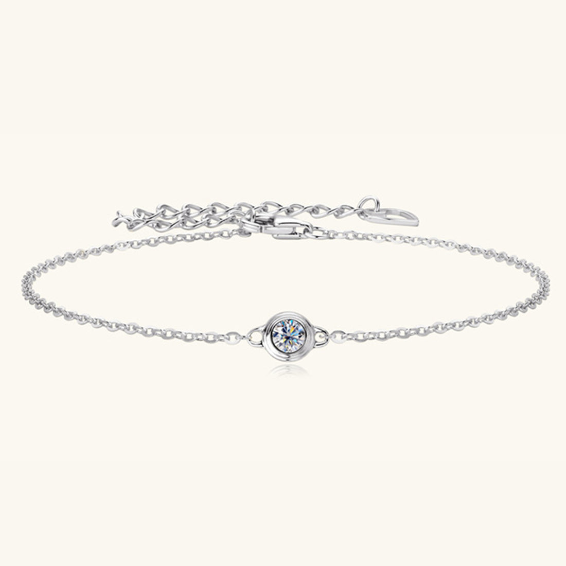 Inlaid Moissanite 925 Sterling Silver Bracelet 