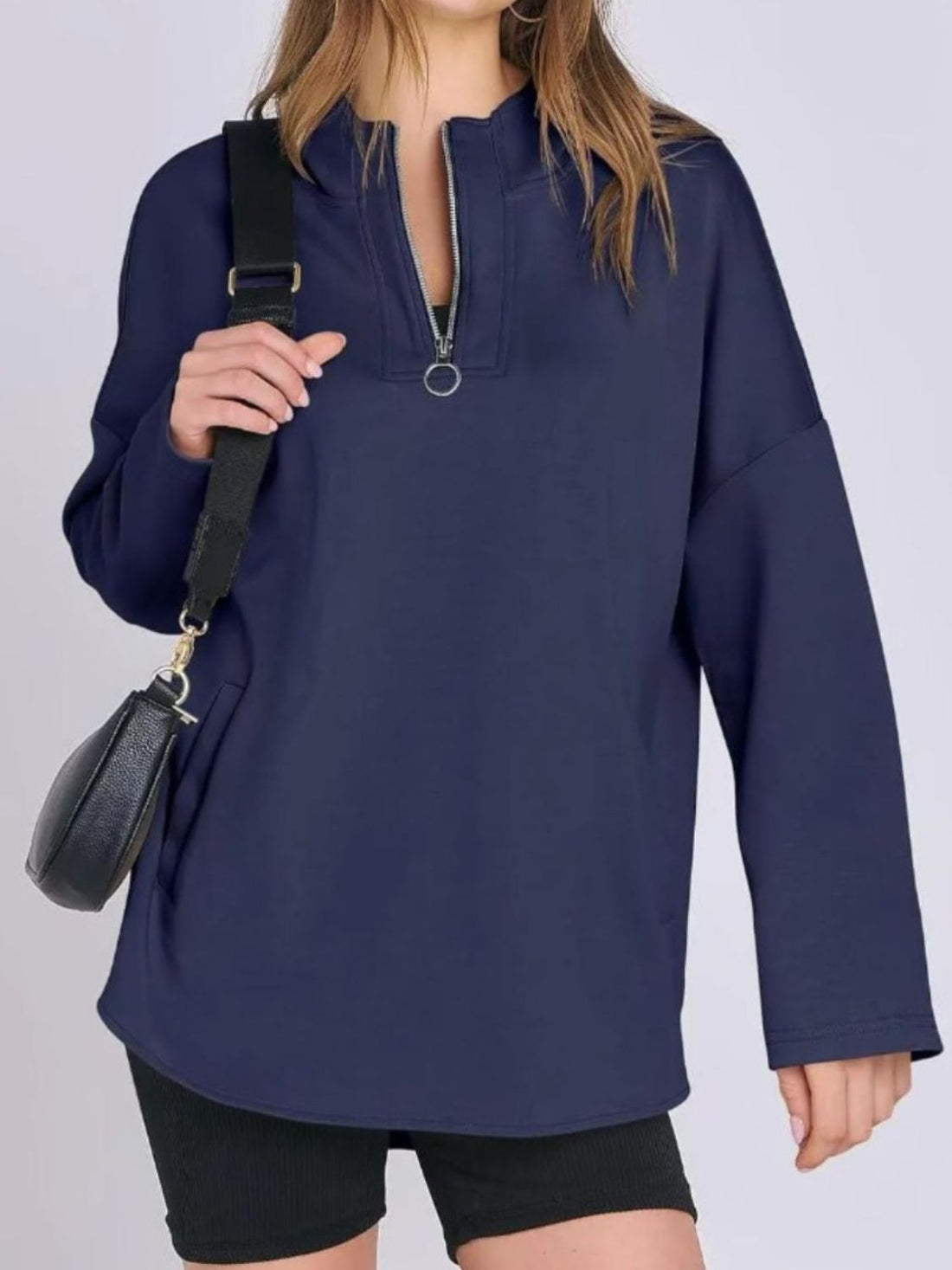 Quarter Zip Long Sleeve Hoodie 