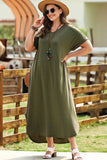 Plus Size V-Neck Short Sleeve Maxi Dress 