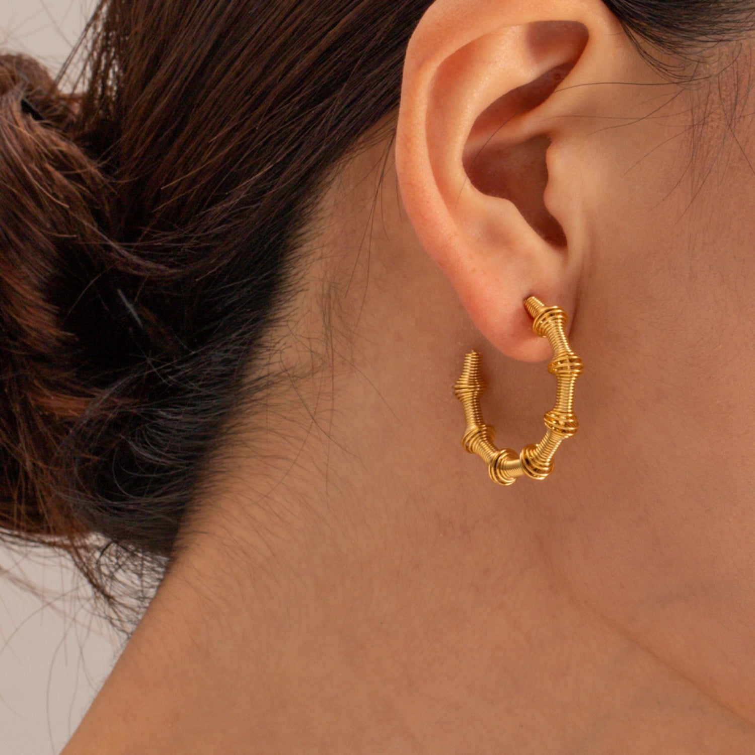 18K Gold-Plated Stainless Steel C-Hoop Earrings 