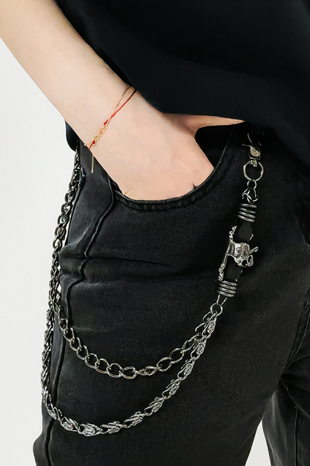 Double Layer Alloy Chain Belt 