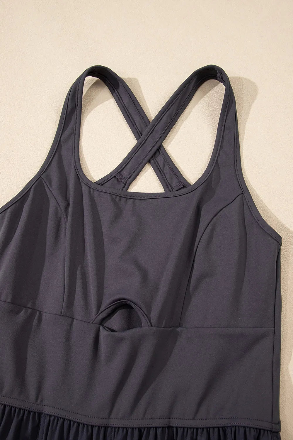 Cutout Square Neck Wide Strap Active Jumpsuit 
