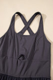 Cutout Square Neck Wide Strap Active Jumpsuit 