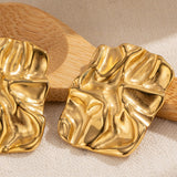Geometric Stainless Steel Gold-Plated Earrings 