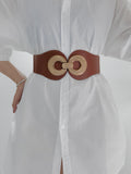 Alloy Buckle Elastic PU Belt 