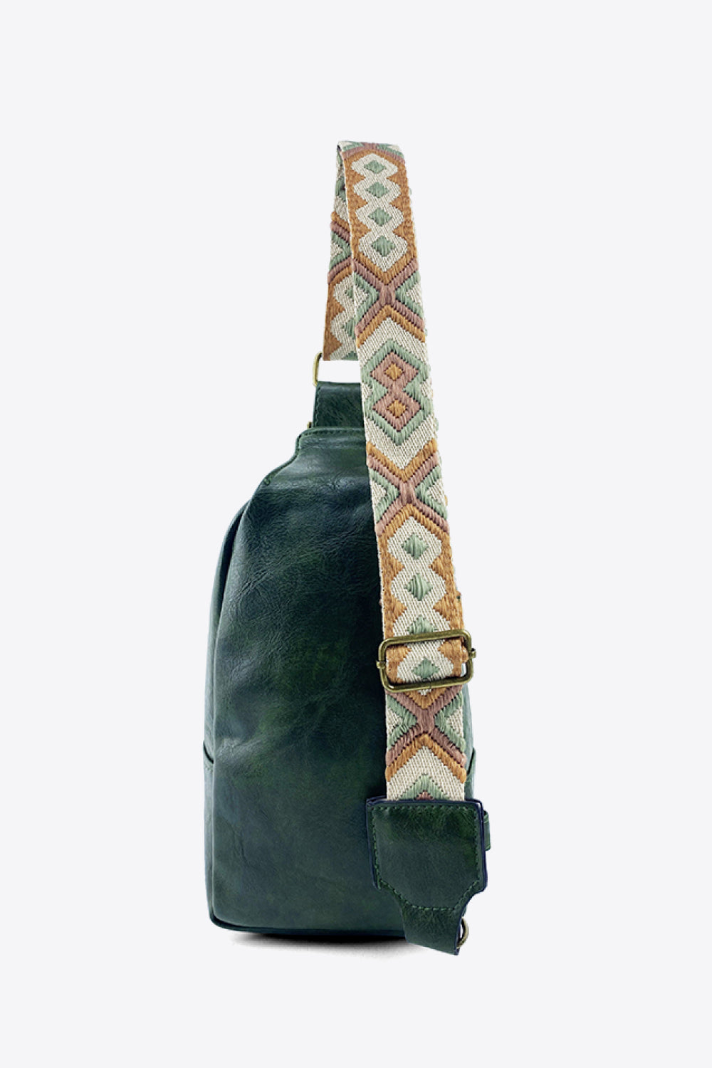 Random Pattern Adjustable Strap PU Leather Sling Bag 