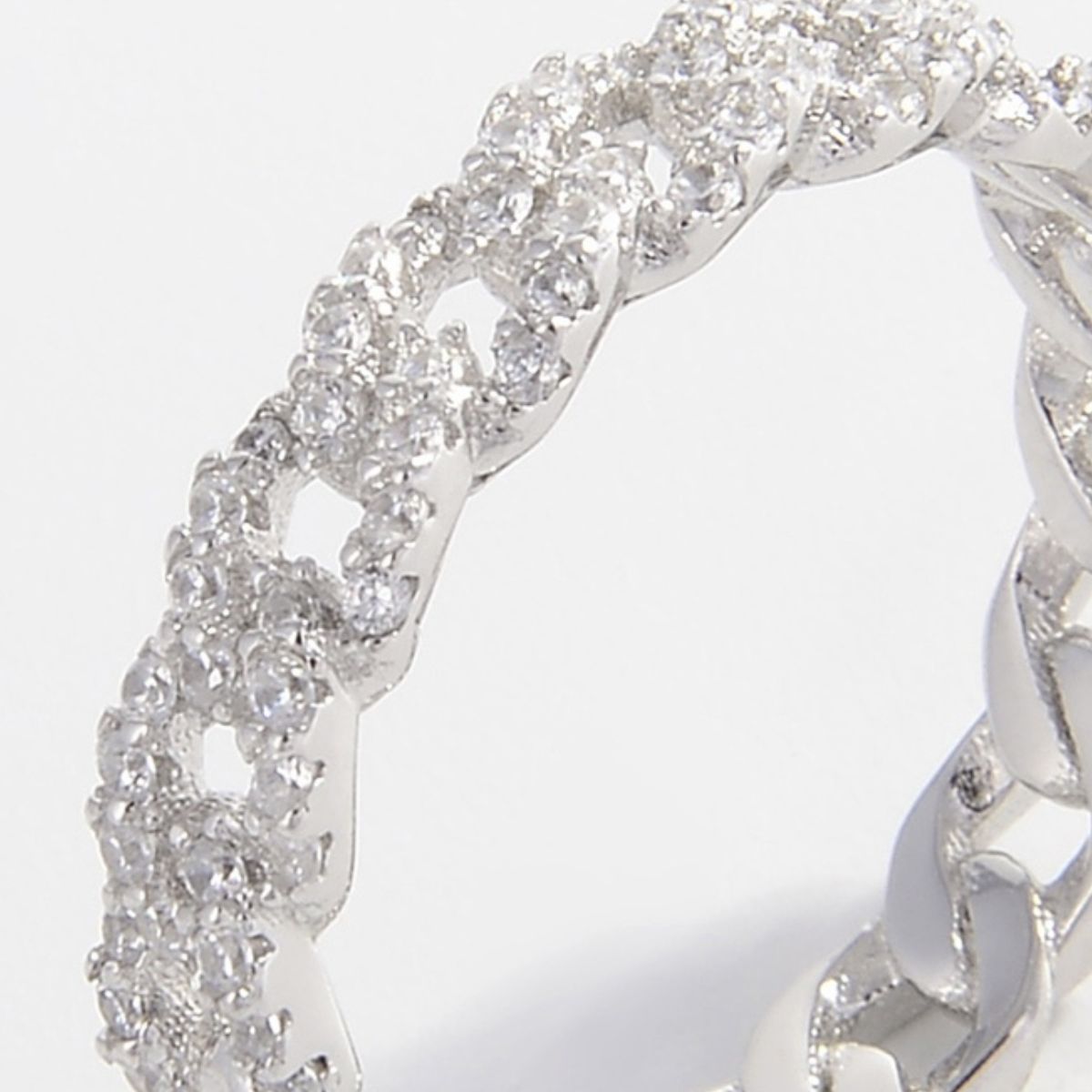 925 Sterling Silver Inlaid Zircon Ring 