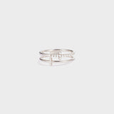 925 Sterling Silver Double Cross Ring 