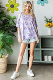 HOPELY Print Waffle Oversized T-Shirt 