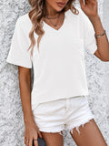 Mandy V-Neck Dropped Shoulder T-Shirt 