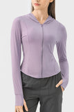 Millennia Pocketed Zip Up Hooded Long Sleeve Active Outerwear 