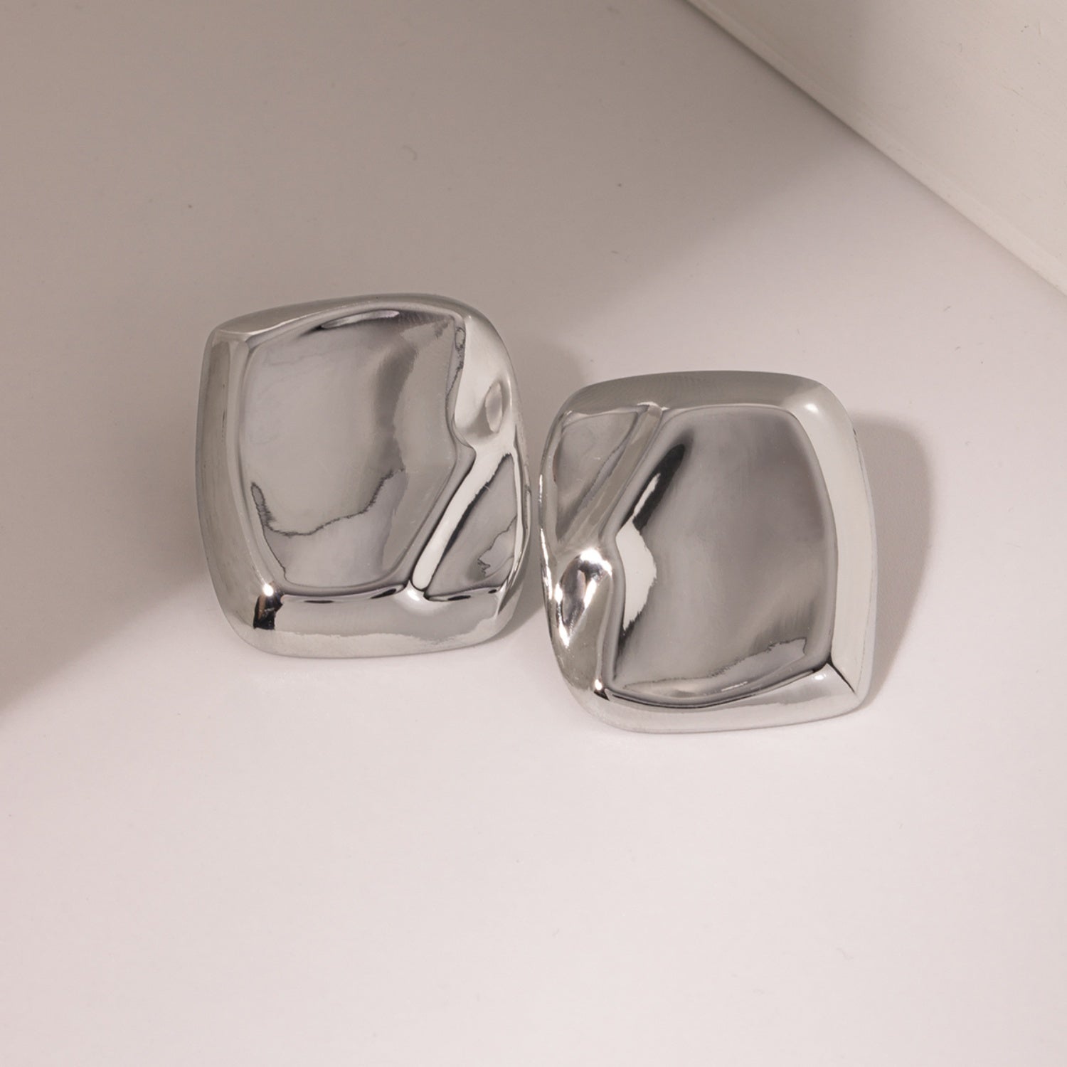 Stainless Steel Square Stud Earrings 