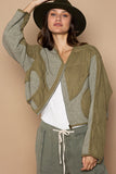 POL Quilted Knit Viding Detail Knit Patch Jacket 