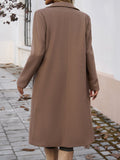 Devine Pocketed Collared Neck Long Sleeve Coat 