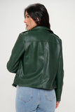 Coalition LA Zip Up Biker Jacket with Belt 