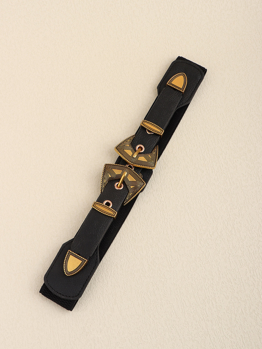 Double Buckle PU Leather Belt 