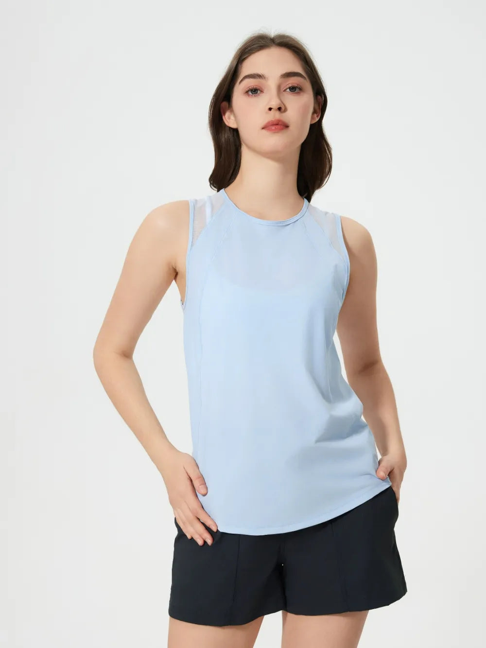 Millennia Cutout Back Round Neck Active Tank 