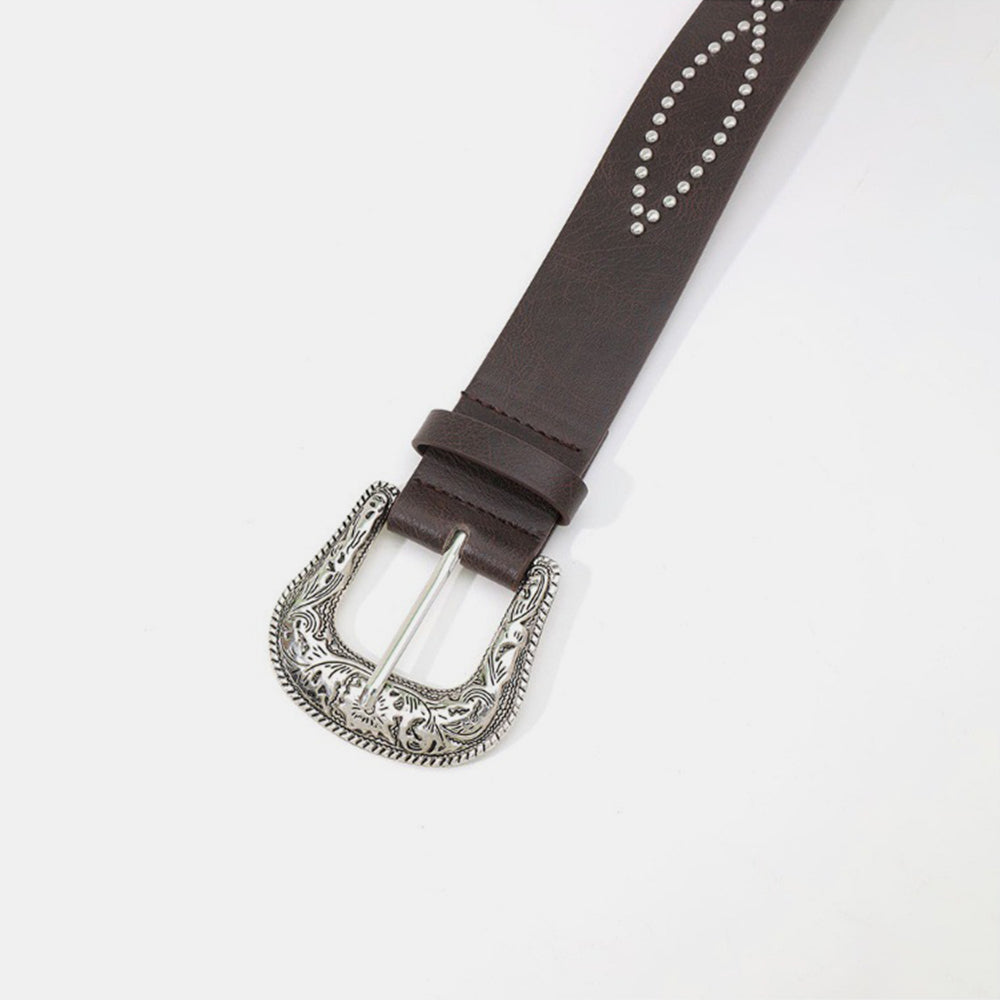 PU Leather Rhinestone Belt 