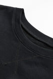 Solid Color Round Neck Long Sleeve Sweatshirt 