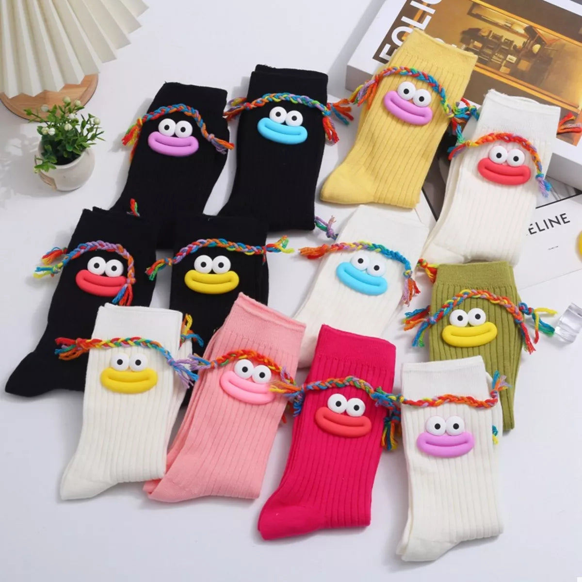 Cartoon Ribbed Knit Crew Socks Lingerie & Nightwear