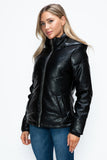 How Dare U Pocketed Zip Up Puffer Jacket with Removable Hood 