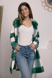 Double Take Full Size Plaid Button Up Lapel Collar Coat 
