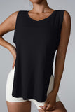 Slit Round Neck Active Tank 