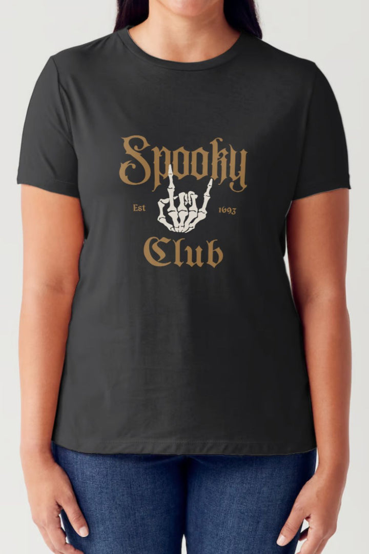 Simply Love Full Size SPOOKY CLUB Short Sleeve Tubular T-Shirt 