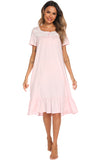 Lace Detail Square Neck Lounge Dress 