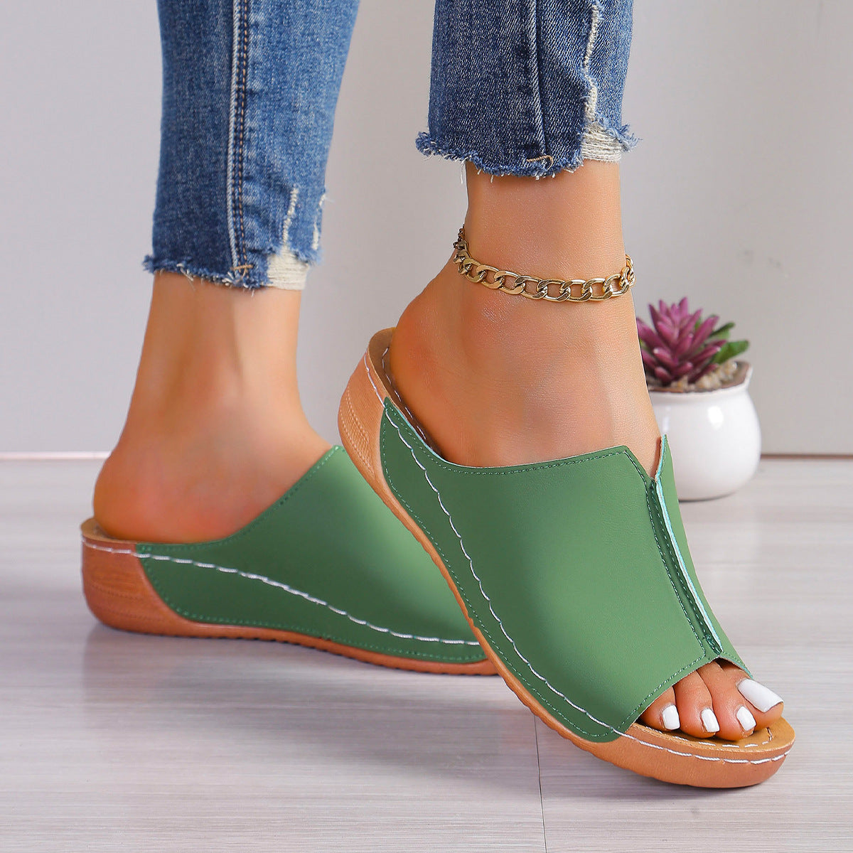 Open Toe Wedge Sandals 