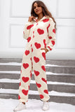 Fuzzy Heart Zip Up Hooded Lounge Jumpsuit Lingerie & Nightwear
