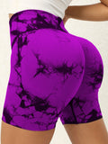 Tie-Dye High Waist Active Shorts 