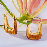 Resin Copper U Shape Earrings 