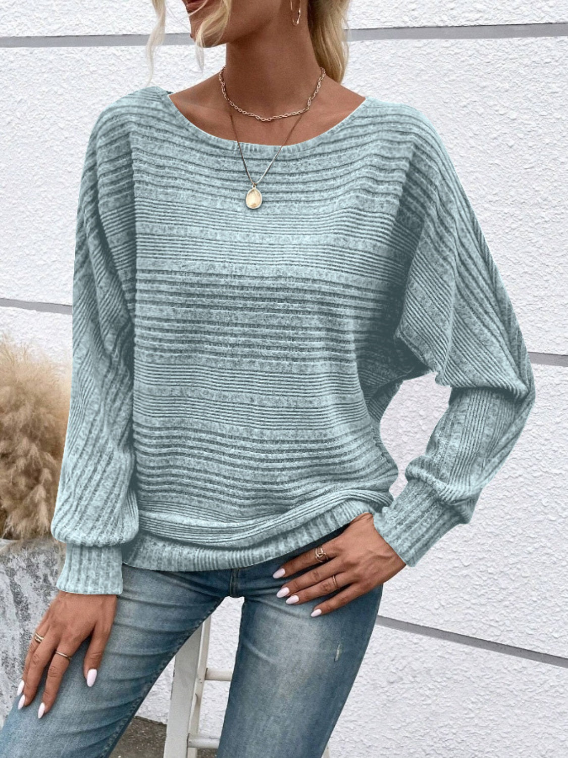 Full Size Round Neck Long Sleeve Top 