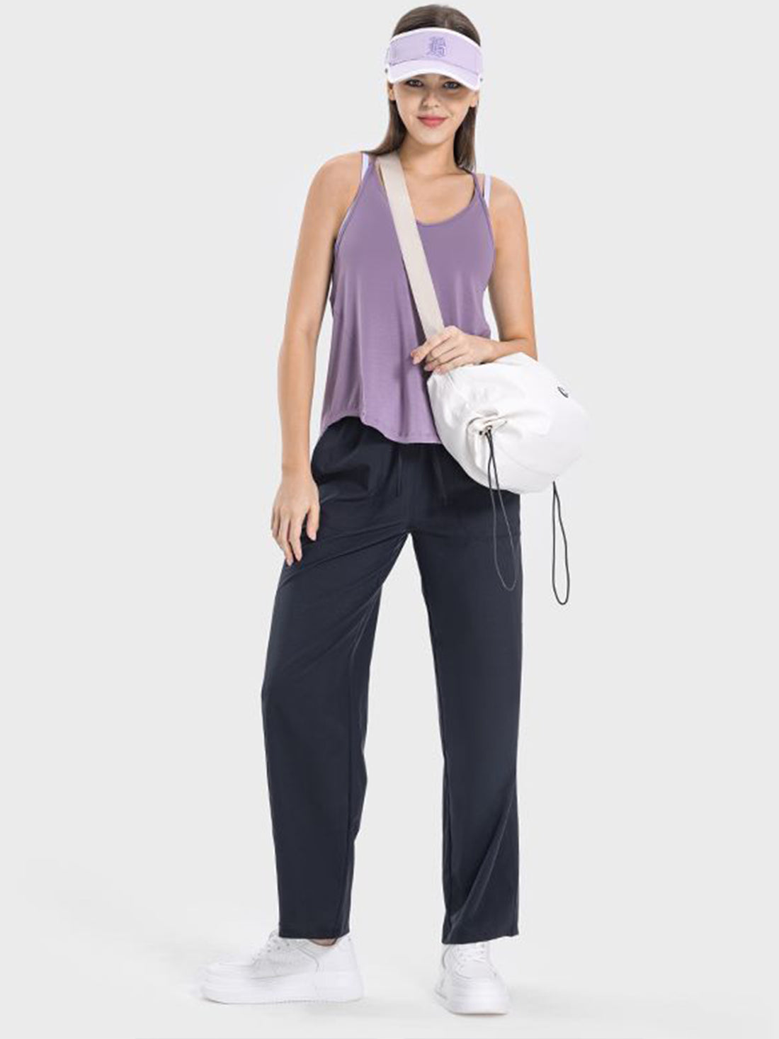 Millennia Slit Spaghetti Strap Scoop Neck Active Cami 