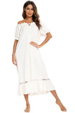 Lace Detail Short Sleeve Lounge Dress 