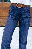 Full Size Flare Jeans with Pockets Plus Size 