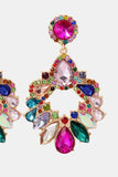 Zinc Alloy Frame Glass Stone Dangle Earrings 