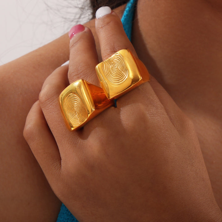 Titanium Steel Fingerprint Signet Ring 