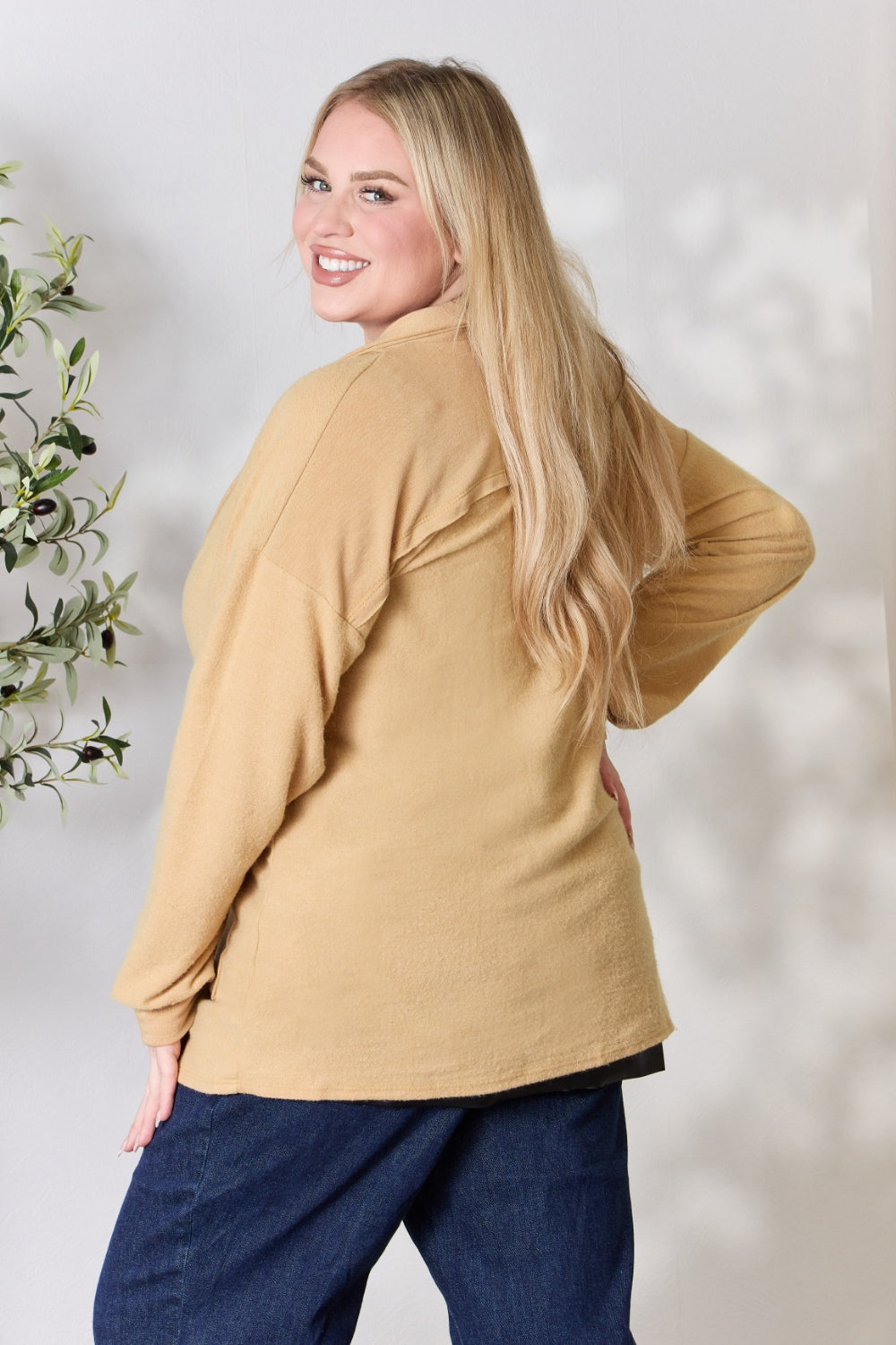 Heimish Full Size Button Up Long Sleeve Cardigan 