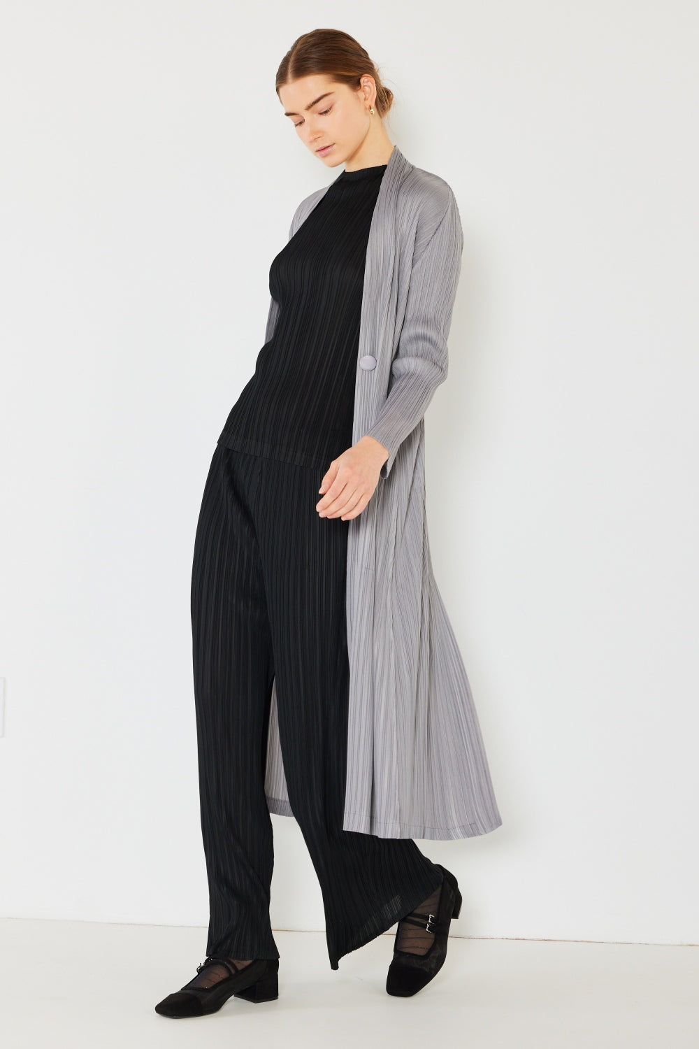 Marina West Swim Pleated Long Sleeve Cardigan 