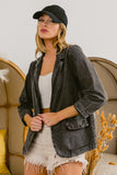 BiBi Single Breasted Washed Denim Blazer 