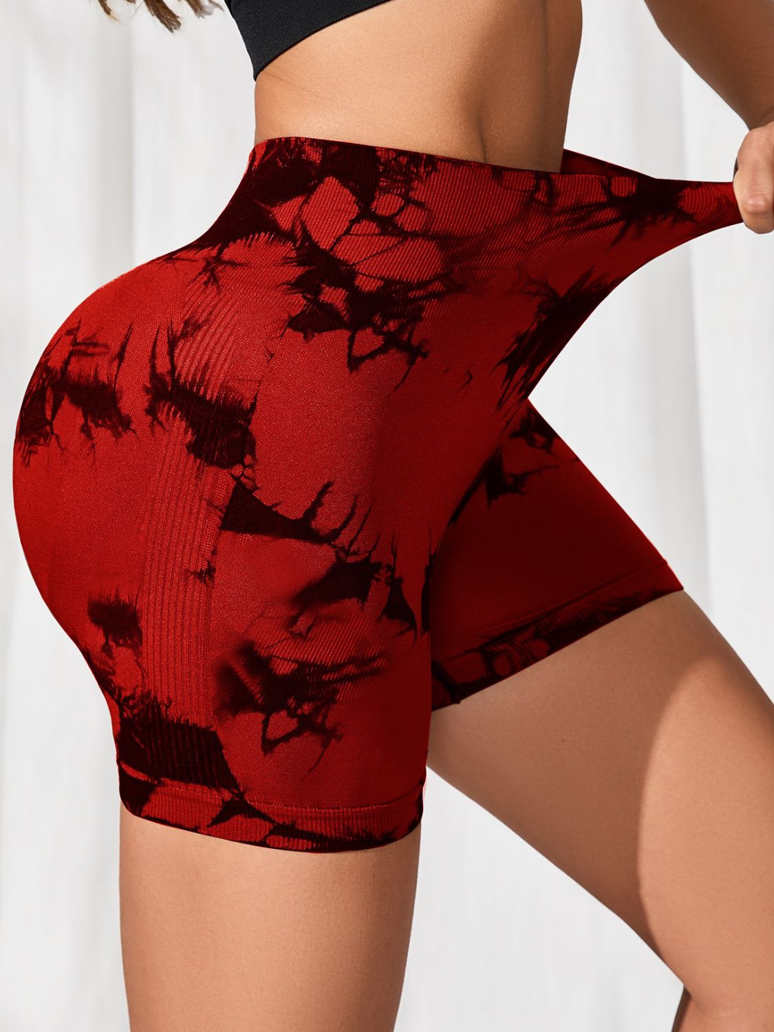 Tie-Dye High Waist Active Shorts 