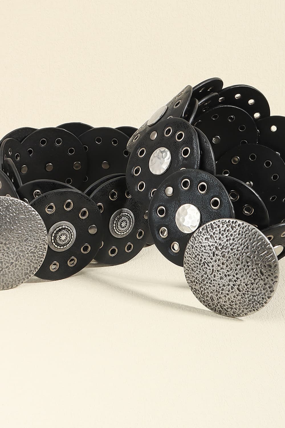 Round Shape PU Leather Belt 