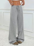 Striped Wide Leg Drawstring Pants 