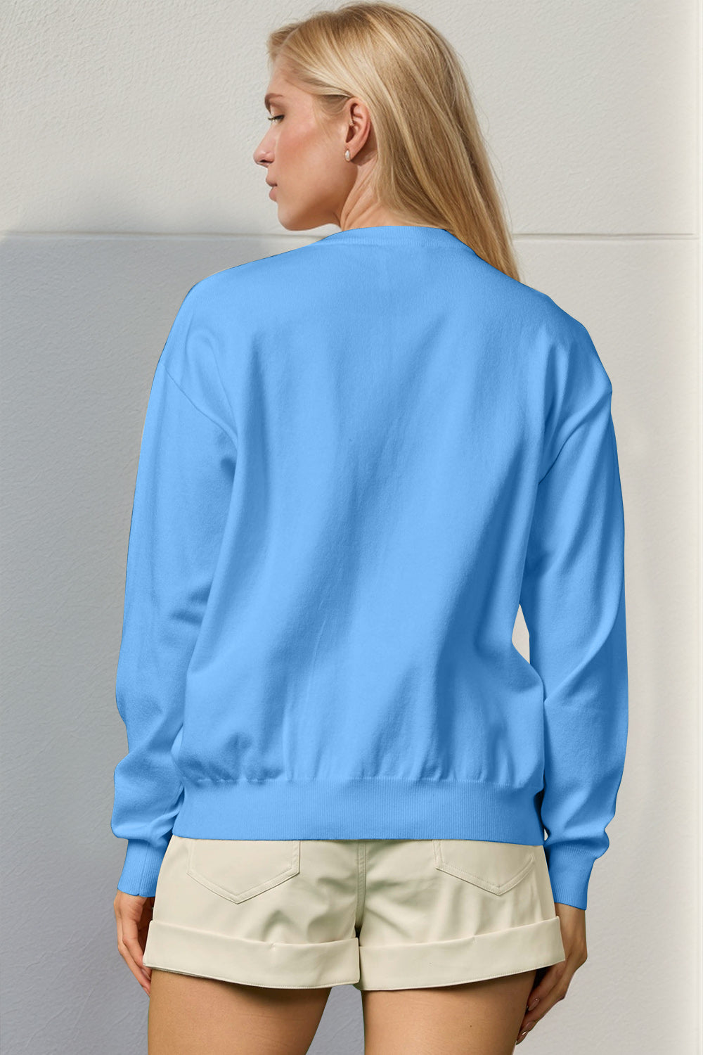Double Take Full Size Sequin Nutcracker Long Sleeve Sweater 
